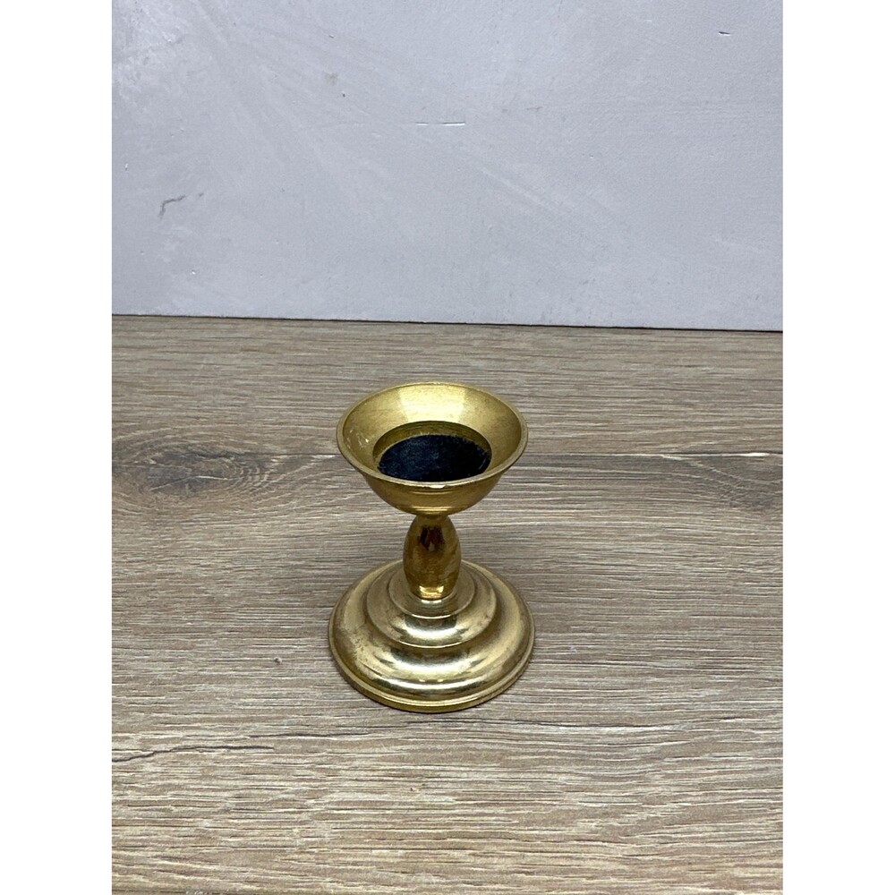 VTG Small Solid Brass Orb Sphere Decorative Egg with Velvet Stand 2"x1 3/8"